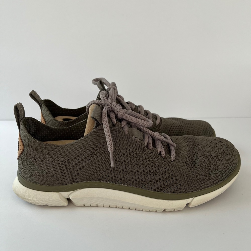 Clarks Triken Active Mens Olive Green Knit Trigenic Athletic Sneakers Shoes